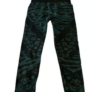 Xersion Black Teal Seamless Gym Activewear Leggings Size XL EUC #M-027